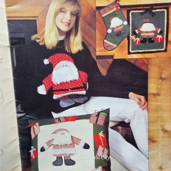 Applique Santas Galore Fabric Pattern Book Jean Wells Christmas Holiday Crafts - Picture 3 of 7